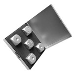 Set of 5 aluminum dice, model D5AA, silver color